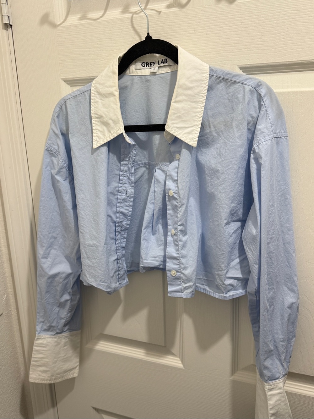 GREY LAB Light Blue Shirt with White Trim